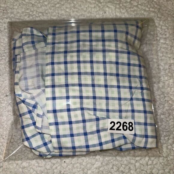 Philosophy Button Down Ruffle Sleeve White Blue Green Plaid Blouse Medium EUC - Picture 12 of 12